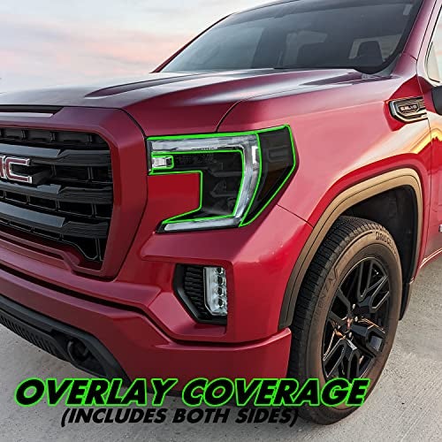 SlickMod PreCut Vinyl Smoke Tint for 2019-2021 GMC Sierra 1500 Headlight (20% Dark Smoke, 1. Headlight) - Image 2