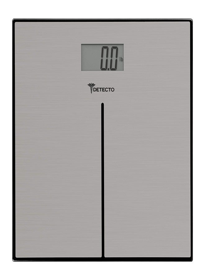 Escali Detecto D133 Deluxe Modern Stainless Steel Body Weight Bathroom Scale, Digital LCD Display, 400lb Capacity - Image 1