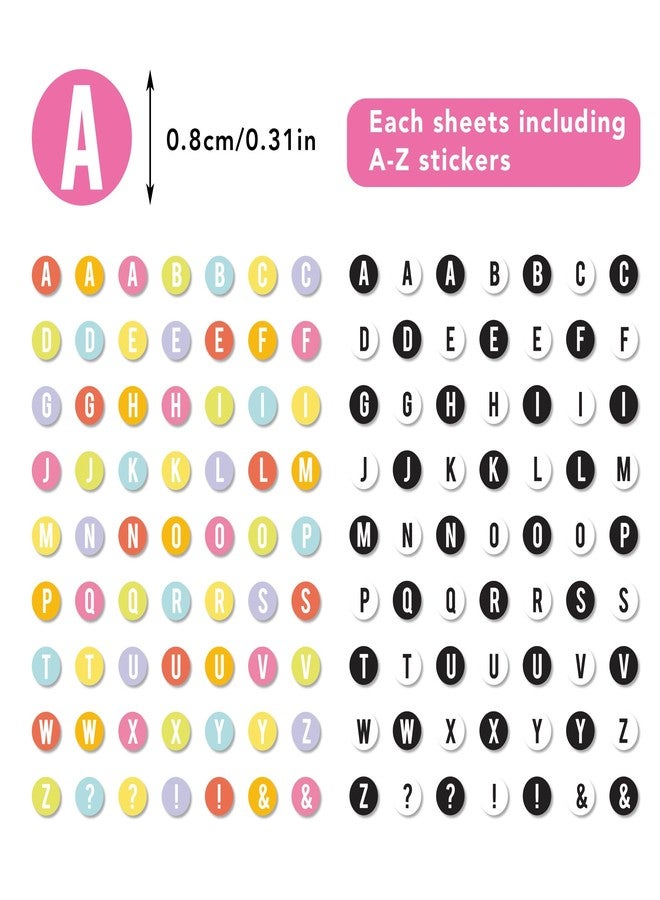 Desecraft 6pk Alphabet Stickers Brights & Black - Image 4