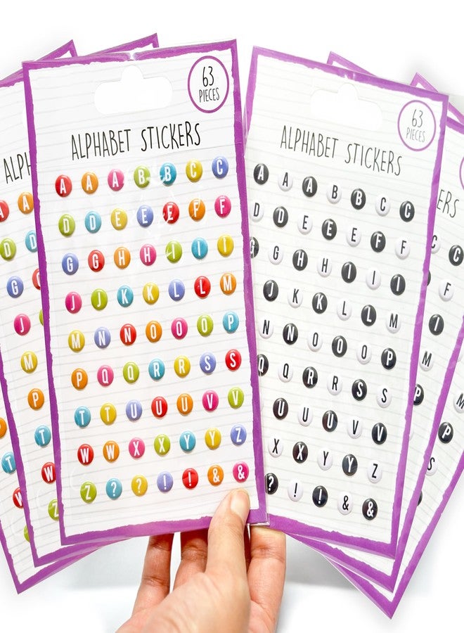 Desecraft 6pk Alphabet Stickers Brights & Black - Image 1