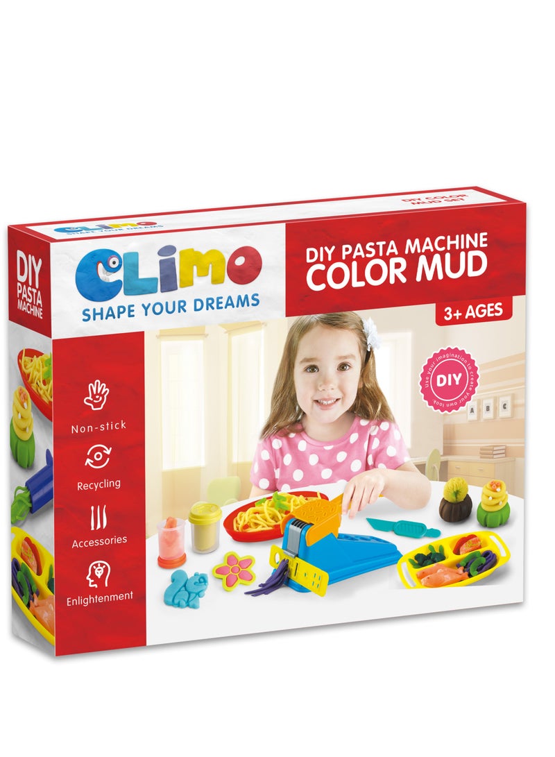 كلايمو - مجموعة لعب الصلصال الملونة لآلة صنع المعكرونة | لعبة مطبخ ممتعة وآمنة مع قوالب وإكسسوارات | لعبة إبداعية وتعليمية للأطفال - Image 1