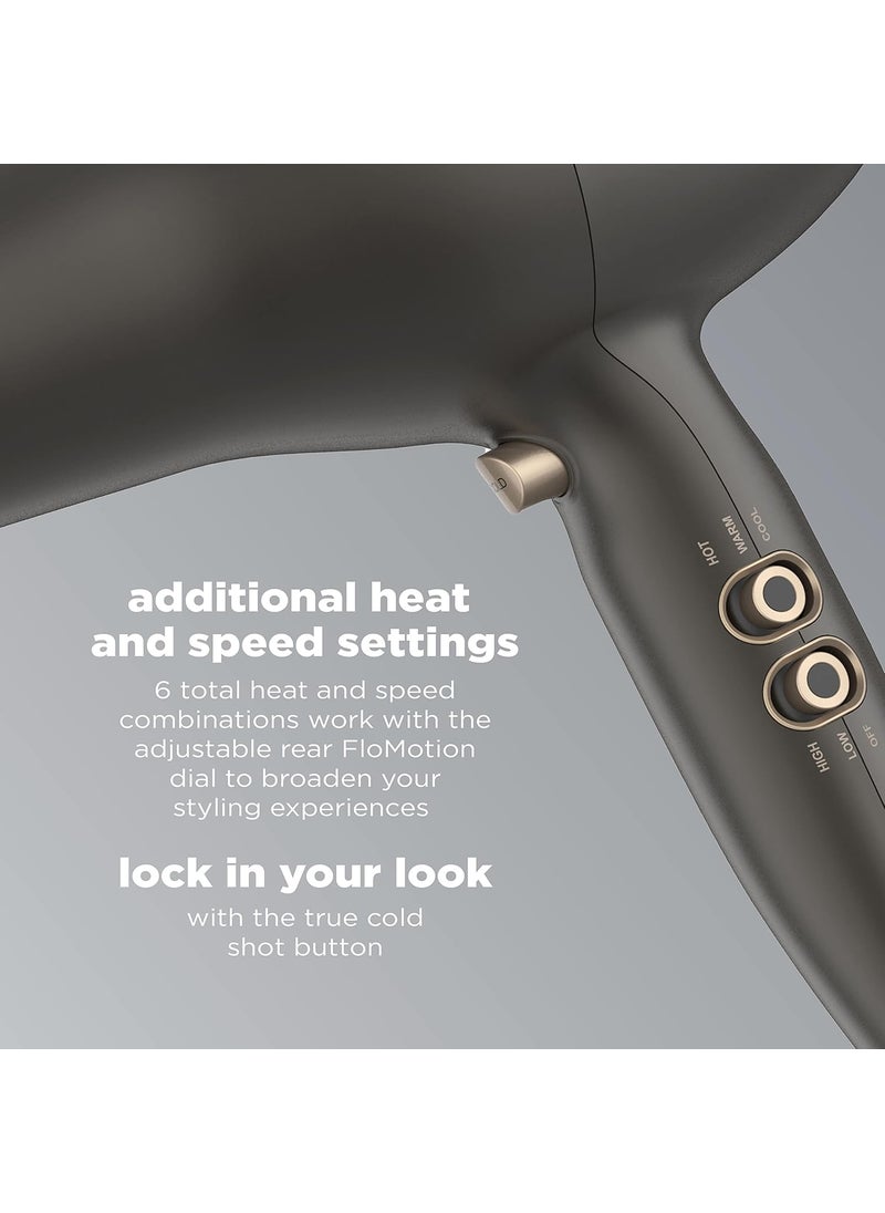CONAIR INFINITIPRO BY CONAIR FloMotion Pro Hair Dryer  Personalize Your Drying Experience with Adjustable Airflow  Includes Diffuser and Concentrator  - Image 5