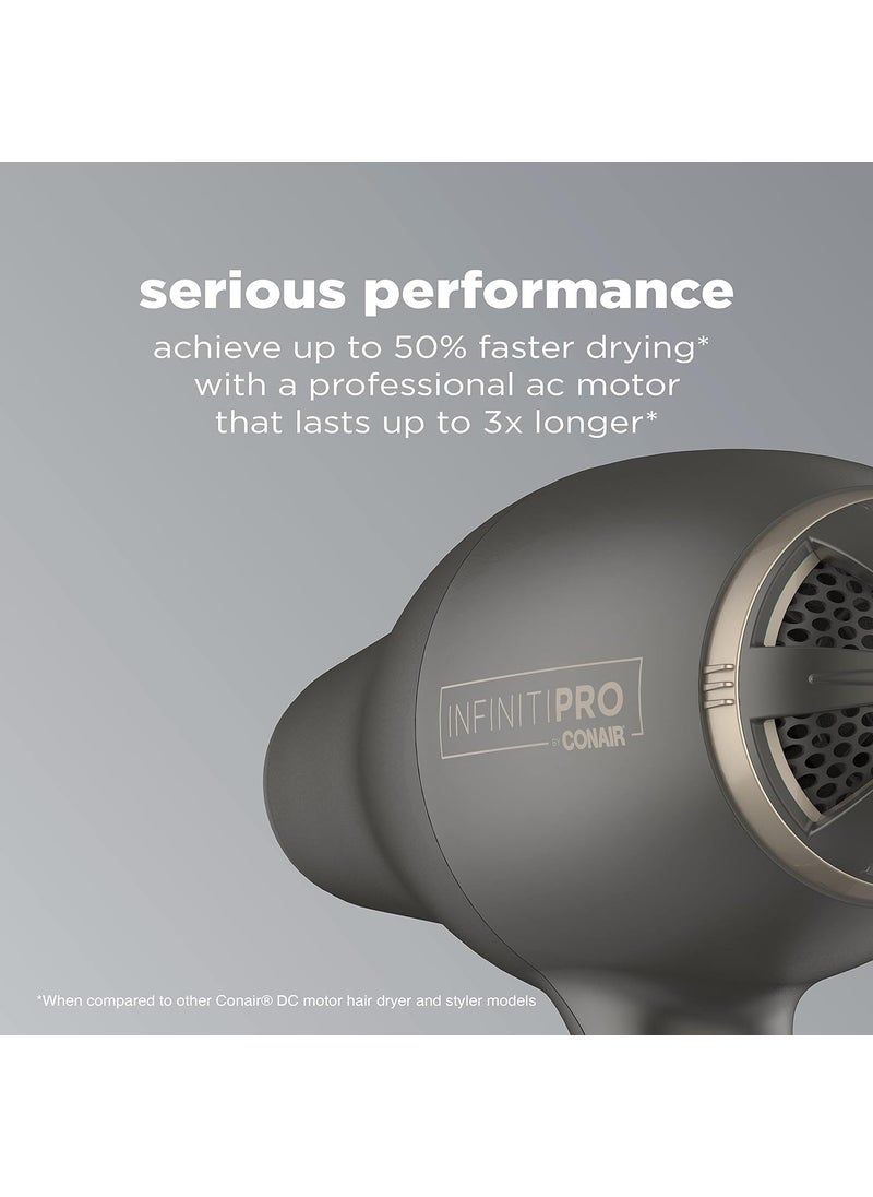CONAIR INFINITIPRO BY CONAIR FloMotion Pro Hair Dryer  Personalize Your Drying Experience with Adjustable Airflow  Includes Diffuser and Concentrator  - Image 4