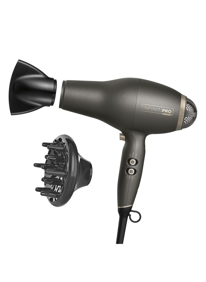 CONAIR INFINITIPRO BY CONAIR FloMotion Pro Hair Dryer  Personalize Your Drying Experience with Adjustable Airflow  Includes Diffuser and Concentrator  - Image 1