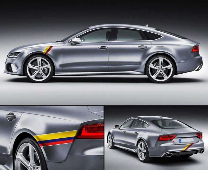 Car Chrome Decals ملصق شريط علم كولومبيا من الفينيل مقاس 24 بوصة للسيارة غطاء المحرك والمصد - Image 2