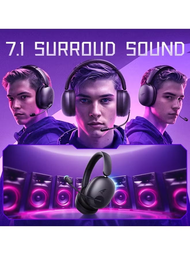 Picun Wireless Gaming Headset, 7.1 Surround Sound Gaming Headphones Bluetooth ENC Noise Canceling Mic, Bluetooth Headset for PC PS5 PS4 Mac Switch - Image 2
