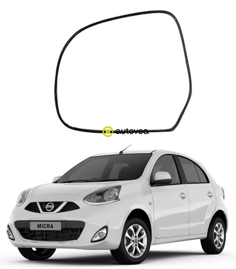 AUTOVEA® Rear View Mirror Glass (Left/Passenger Side) Compatible with Nissan Micra - Image 1