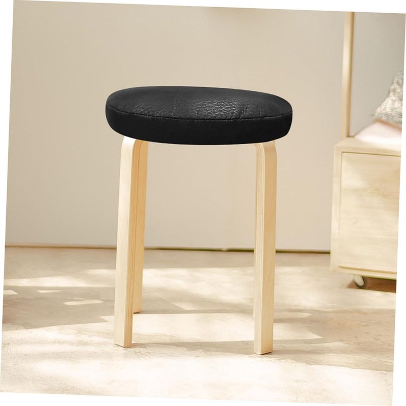 Angoily 2Pcs Elastic Round Stool Covers PU Slipcovers for Bar Stools Washable Cushion Covers Easy to Install and Remove for Kitchen Seating - Image 5
