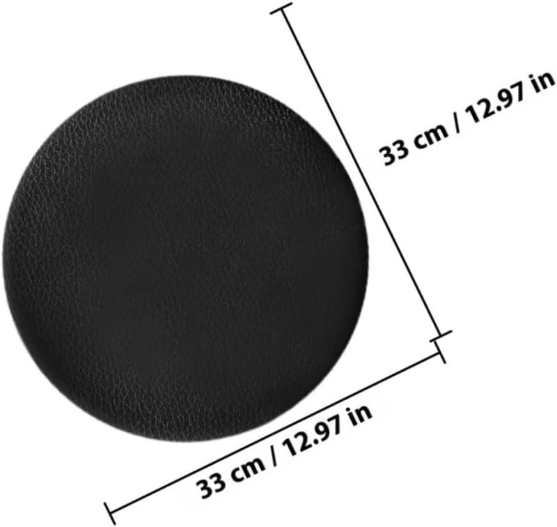 Angoily 2Pcs Elastic Round Stool Covers PU Slipcovers for Bar Stools Washable Cushion Covers Easy to Install and Remove for Kitchen Seating - Image 2