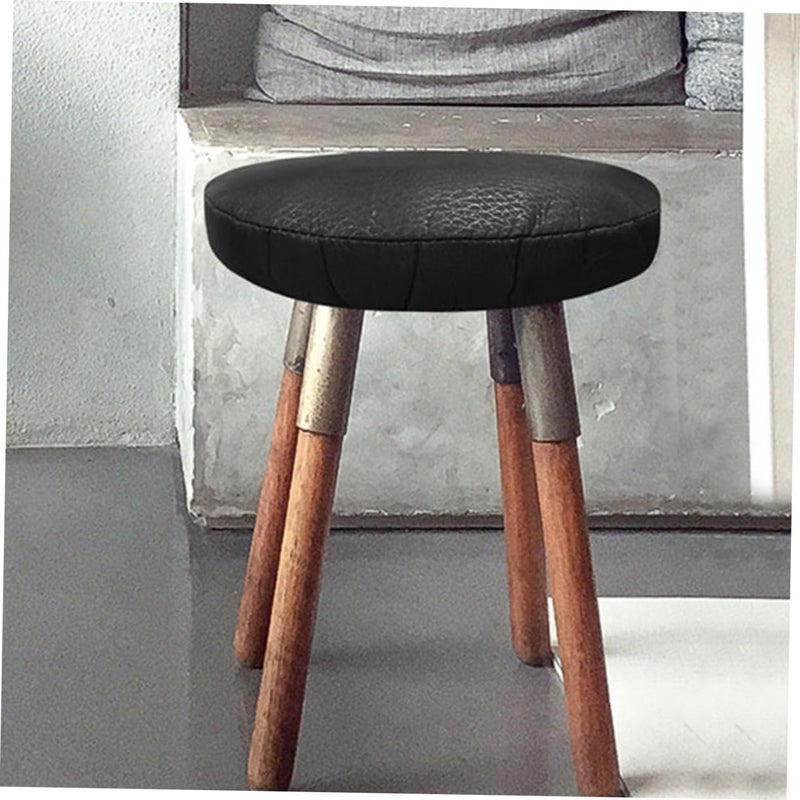 Angoily 2Pcs Elastic Round Stool Covers PU Slipcovers for Bar Stools Washable Cushion Covers Easy to Install and Remove for Kitchen Seating - Image 4