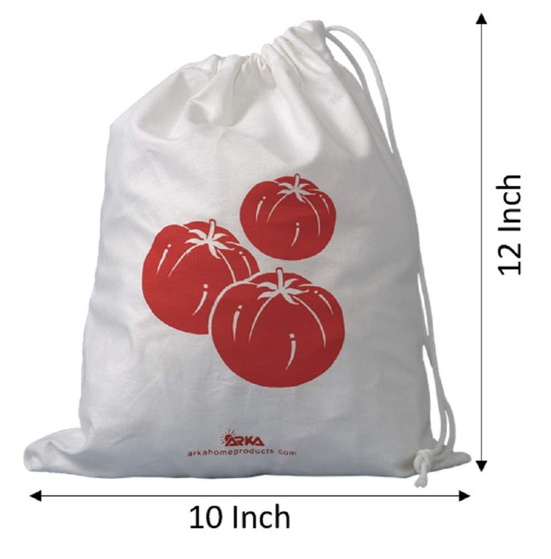 Arka 100% Cotton Vegetable Storage Fridge Bags Eco-Friendly, Non-Toxic, Washable, Reusable (15, Drawstring, 30.5 Cm, 30.5 Cm, 25.4 Cm) - Image 4