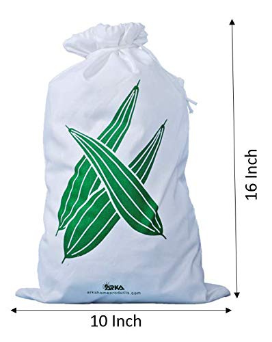 Arka 100% Cotton Vegetable Storage Fridge Bags Eco-Friendly, Non-Toxic, Washable, Reusable (15, Drawstring, 30.5 Cm, 30.5 Cm, 25.4 Cm) - Image 5