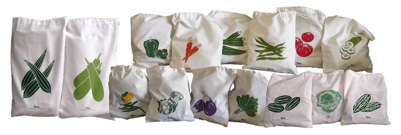Arka 100% Cotton Vegetable Storage Fridge Bags Eco-Friendly, Non-Toxic, Washable, Reusable (15, Drawstring, 30.5 Cm, 30.5 Cm, 25.4 Cm) - Image 3