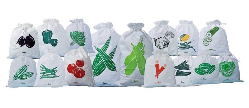 Arka 100% Cotton Vegetable Storage Fridge Bags Eco-Friendly, Non-Toxic, Washable, Reusable (15, Drawstring, 30.5 Cm, 30.5 Cm, 25.4 Cm) - Image 1