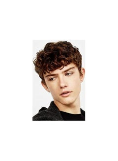 CMGTYYD. Men Short Wigs Curly Fluffy Natural Synthetic Hair with Bangs Daily Full Wig for Male Guy (Brown)  - Image 2