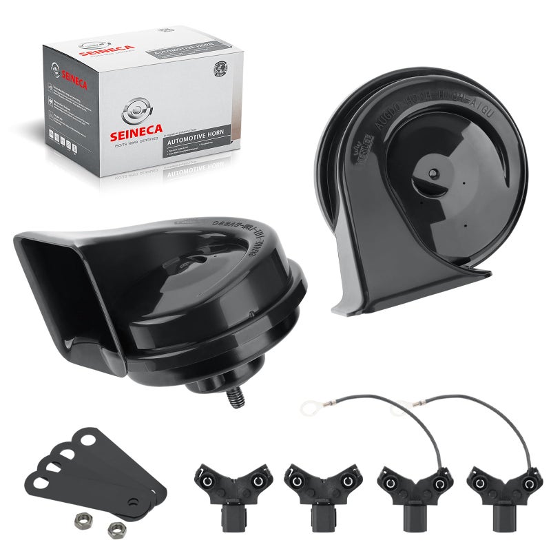SEINECA Car Horn compatible with Honda12V Waterproof Snail Horn 110125db HighLow Tone With Two Pairs of Plug