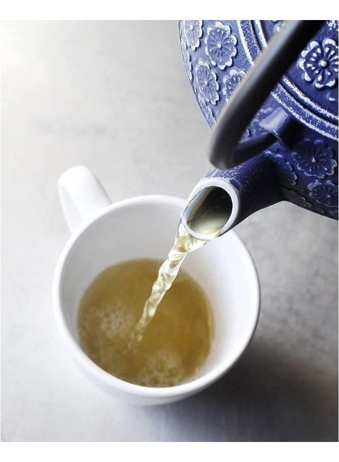 Juvale Blue Cast Iron Teapot With Stainless Steel Infuser (34Oz)  - Image 2