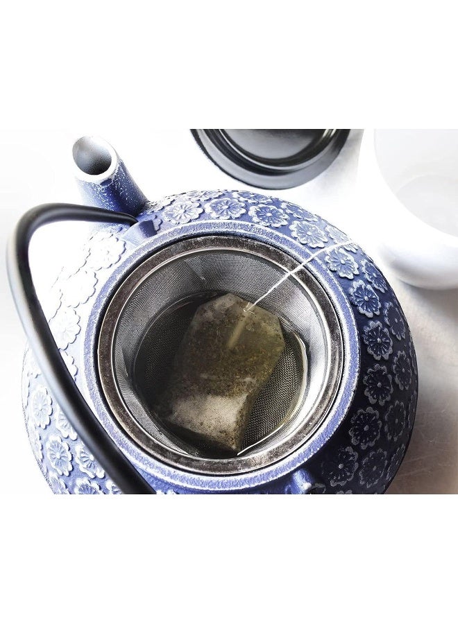 Juvale Blue Cast Iron Teapot With Stainless Steel Infuser (34Oz)  - Image 3