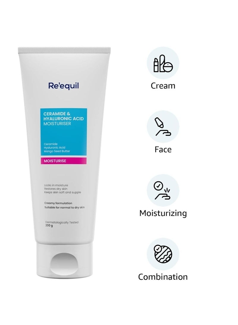 RE' EQUIL RE' EQUIL Ceramide & Hyaluronic Acid Moisturiser | Moisturizer For Face | Barrier Repair Cream | Long Lasting Hydration | Suitable For Normal To Dry Skin | 100G - Image 4