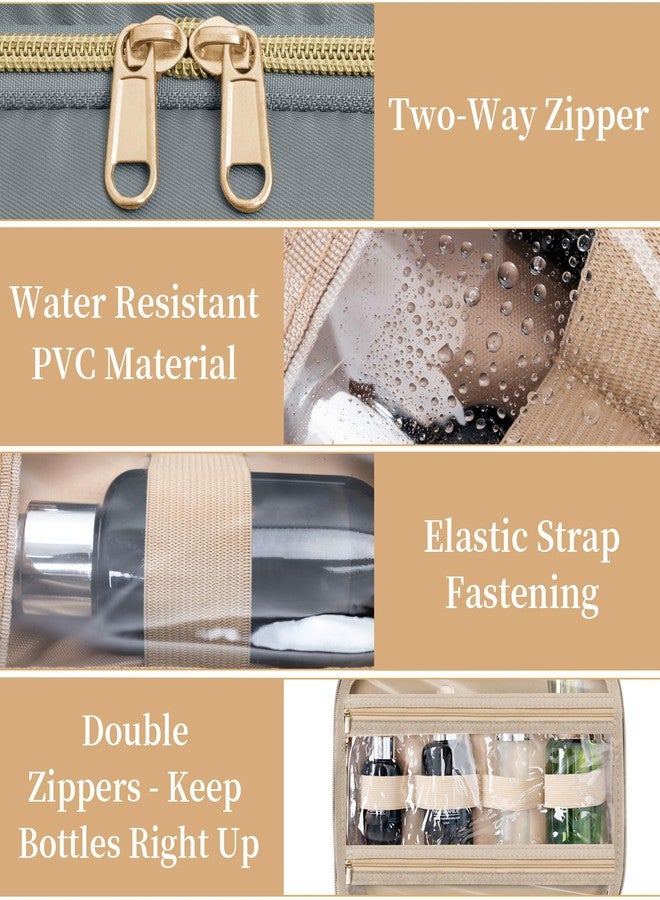 WELIDAY Travel Toiletry Bag for Women & Men Water Resistant Makeup Bag with Hanging Hook Portable Travel Organizer for Travel Accessories, Travel-Sized Shampoo, Toiletries (Medium-Grey) - Image 4