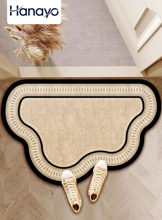 Hanayo Door Mats Indoor Resist Dirt Entrance Mat Cloud-Shaped Mud Removal Mat Non-slip Low Profile Inside Floor Mat for Indoor Outdoor Front Door Entryway Patio 60*90CM(Beige) - Image 1