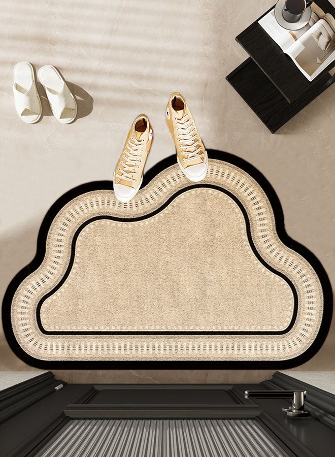Hanayo Door Mats Indoor Resist Dirt Entrance Mat Cloud-Shaped Mud Removal Mat Non-slip Low Profile Inside Floor Mat for Indoor Outdoor Front Door Entryway Patio 60*90CM(Beige) - Image 3