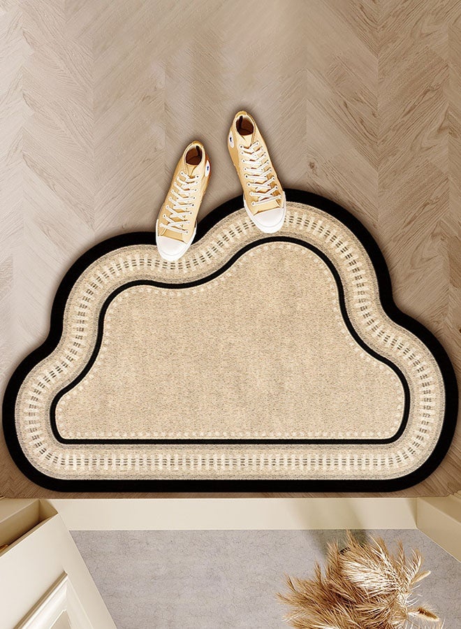 Hanayo Door Mats Indoor Resist Dirt Entrance Mat Cloud-Shaped Mud Removal Mat Non-slip Low Profile Inside Floor Mat for Indoor Outdoor Front Door Entryway Patio 60*90CM(Beige) - Image 2