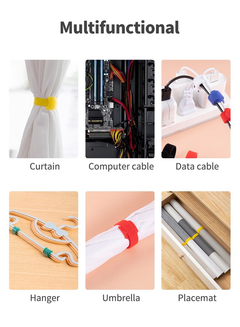 Pxnest 100PCS 6 Inch Reusable Cord Ties, Colorful (Multi-Color) Hook and Loop Cable Organizer for Home, Office, Data Center - Image 4