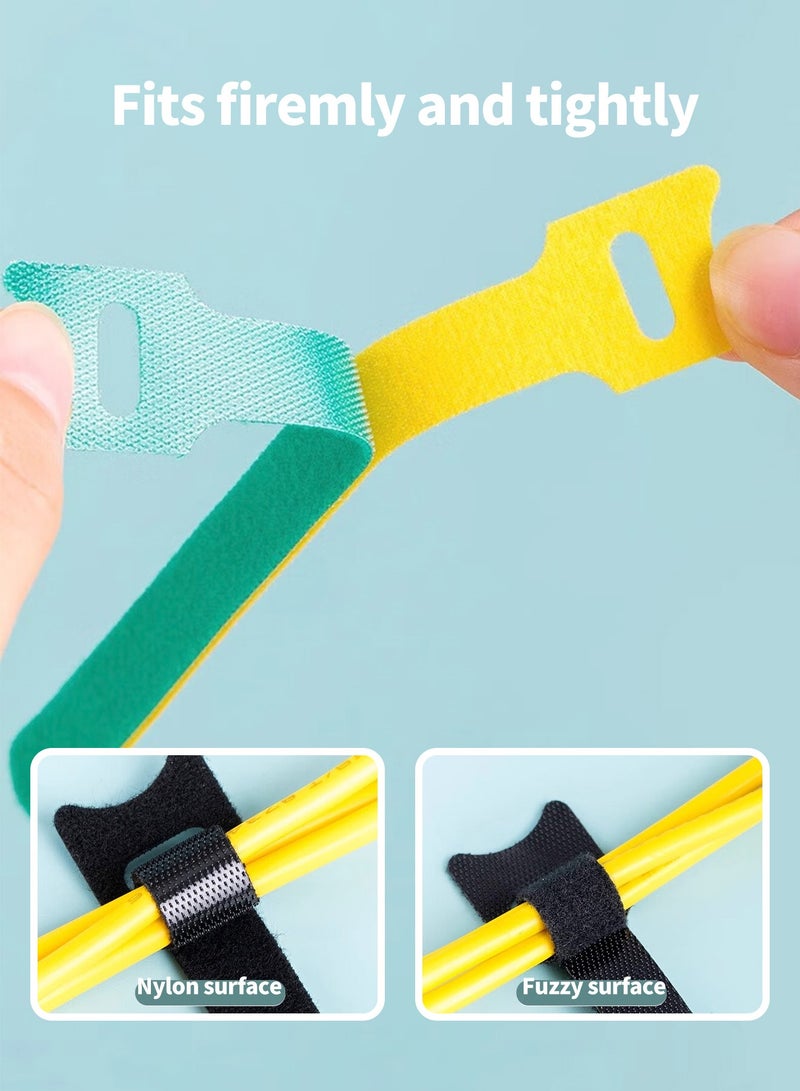 Pxnest 100PCS 6 Inch Reusable Cord Ties, Colorful (Multi-Color) Hook and Loop Cable Organizer for Home, Office, Data Center - Image 3