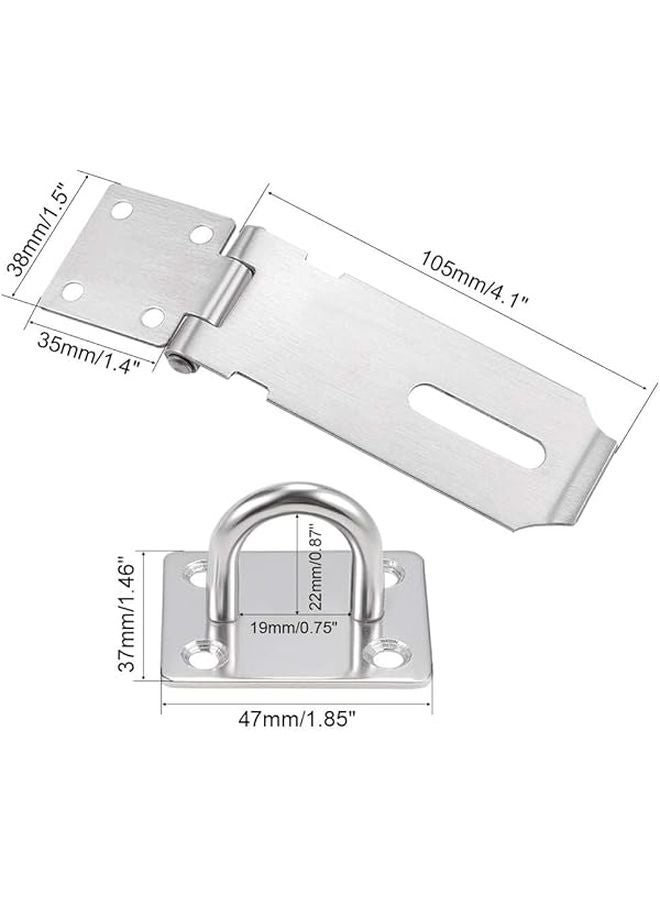 201 Stainless Steel Padlock Hasp Door Clasp Latch Security Bolt Lock 3pcs - Image 3