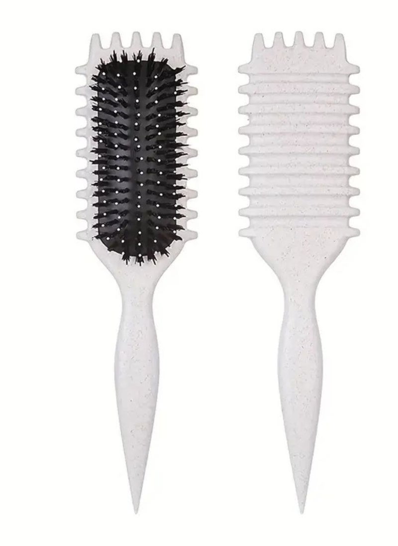 Prime by javaudan Frizz Reducer Curl Defining Brush for Curly Hair Easy Glide Nylon Bristles Resin Handle Styling & Shaping Comb for Women & Men  - Image 1