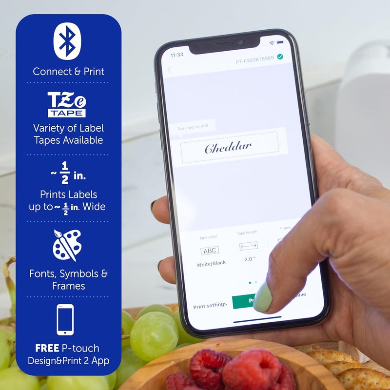 brother P-Touch Cube Smartphone Label Maker, Bluetooth Wireless Technology, Multiple Templates Available, Apple & Android Compatible - Blue, 2.5 x 4.6 x 4.6 inches - Image 2