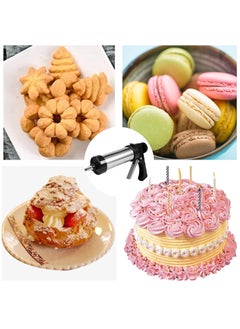 Generic Cookie Press, Baking-Stainless Steel Cookie Press Gun+13 Cookie Discs+8 Icing Nozzles, Spritz Cookie Press Gun Kit for Making and Decorating Cookies  - Image 4