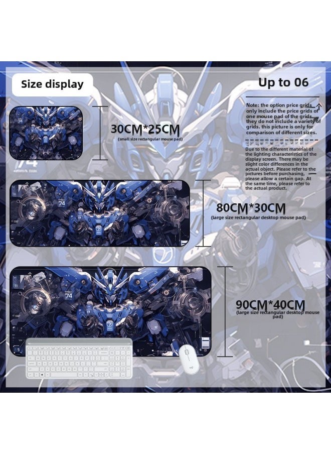 Generic Mouse Pad Oversized Gundam Computer Keyboard Pad Cartoon Game Mouse Pad Boys E-sports Computer Thickened Desk Pad-Color:800*300*4mm-Pattern:Up To 06  - Image 1