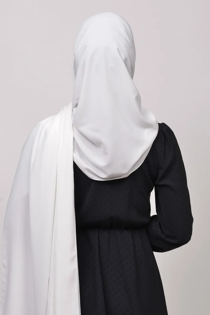 Altobeh Medina Silk Plain Hijab Shawl-White