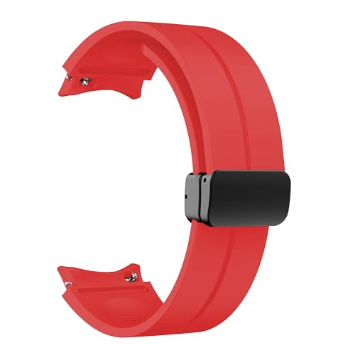 Like Star 20MM Adjustable Soft Silicone Strap with Folding Magnetic Lock Compatible with Samsung Galaxy Watch 4/5/6/Pro Classic Watch 4 46mm Silicone Strap (Only Strap) - Image 1