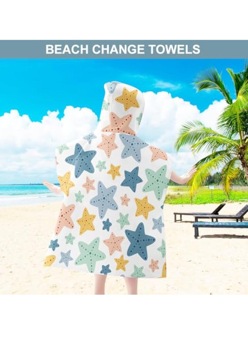 Zikra Kids Hooded Poncho Towel, Beach Changing Robe Bath Towel, Poncho for Swimming Pool, Microfibre Quick Dry Swimming Towel, Soft Bath Towel, Kids Dry Changing Robe, 65 x 75 cm Poncho Towel Short Sleeve - Image 3