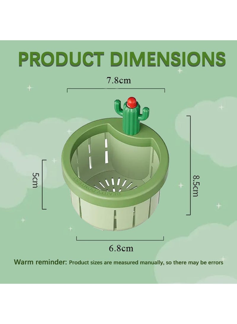 CMGTYYD 3PCS Cactus Kitchen Sink Drain Strainer, Press Automatic Dumping Basket, Multi-Functional Home Use Sink Draining Basket Filter Net Lifting Basket, Kitchen Waste Collector Filter for Sinks - Image 2