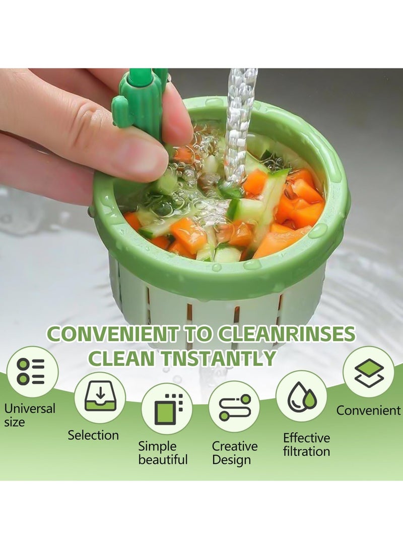 CMGTYYD 3PCS Cactus Kitchen Sink Drain Strainer, Press Automatic Dumping Basket, Multi-Functional Home Use Sink Draining Basket Filter Net Lifting Basket, Kitchen Waste Collector Filter for Sinks - Image 3