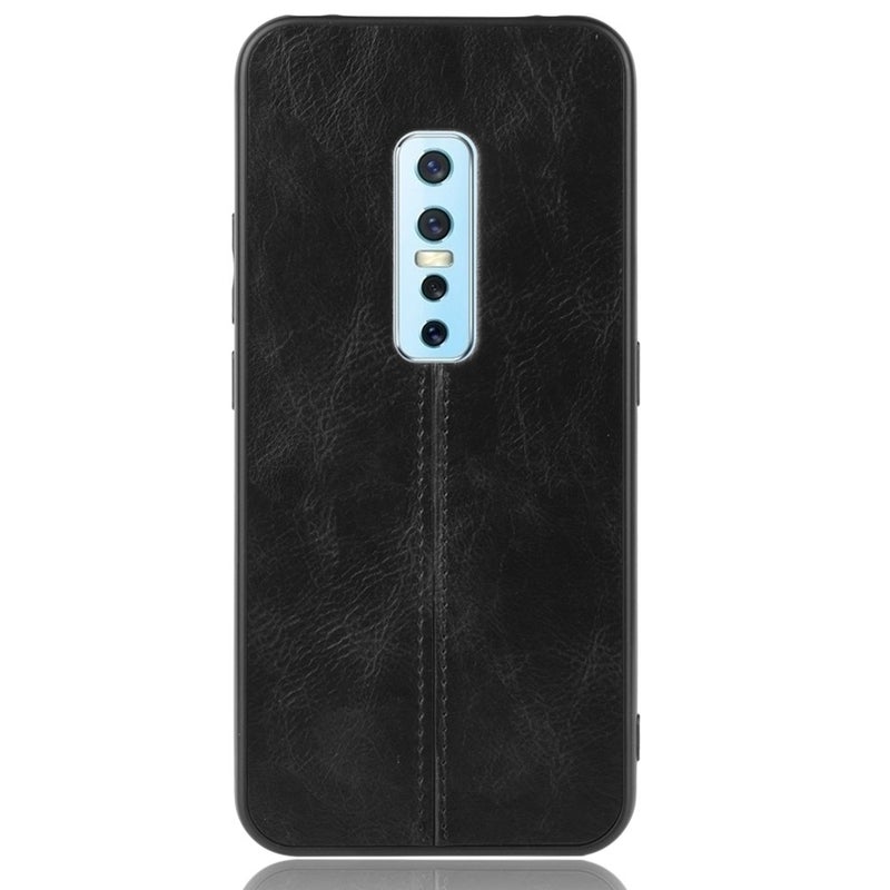 HuHa Case Cover For Vivo V17 Pro Shockproof Sewing Cow Pattern Skin PC + PU + TPU Case(Black) - Image 2