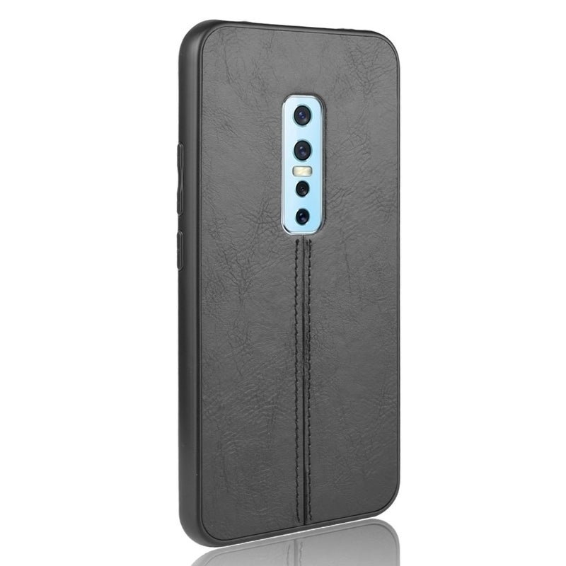 HuHa Case Cover For Vivo V17 Pro Shockproof Sewing Cow Pattern Skin PC + PU + TPU Case(Black) - Image 3