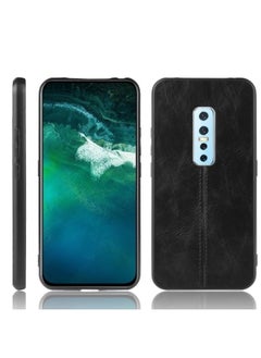 HuHa Case Cover For Vivo V17 Pro Shockproof Sewing Cow Pattern Skin PC + PU + TPU Case Black 