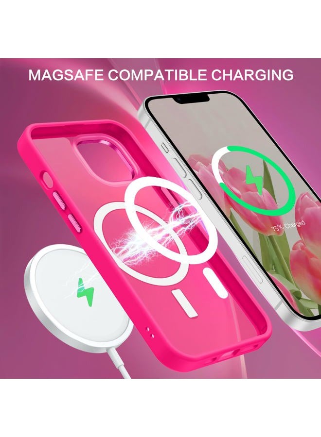 BENTOBEN for iPhone 14 Plus Phone Case, iPhone 14 Plus Magnetic Case [Compatible with MagSafe] Translucent Matte Slim Shockproof Women Men Girl Protective Case Cover for iPhone 14 Plus 6.7",Hot Pink - Image 2