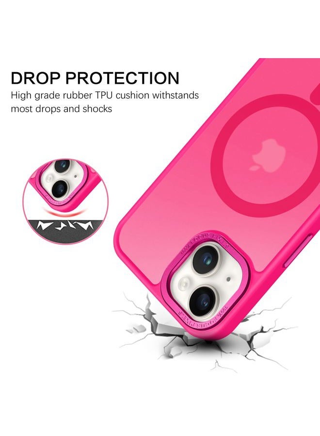 BENTOBEN for iPhone 14 Plus Phone Case, iPhone 14 Plus Magnetic Case [Compatible with MagSafe] Translucent Matte Slim Shockproof Women Men Girl Protective Case Cover for iPhone 14 Plus 6.7",Hot Pink - Image 4