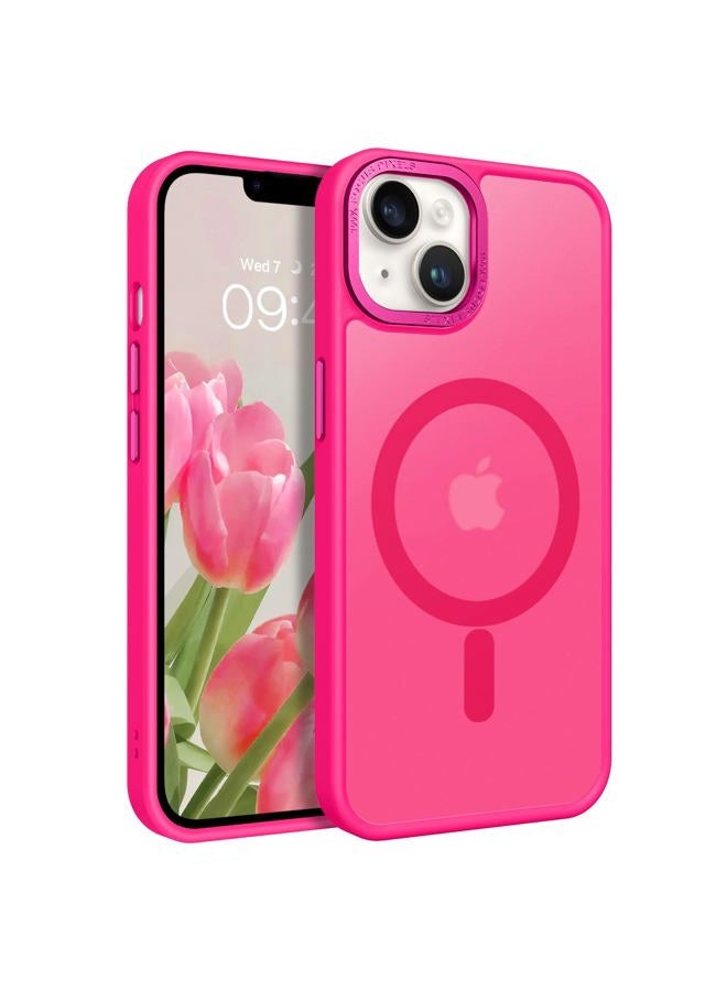 BENTOBEN for iPhone 14 Plus Phone Case, iPhone 14 Plus Magnetic Case [Compatible with MagSafe] Translucent Matte Slim Shockproof Women Men Girl Protective Case Cover for iPhone 14 Plus 6.7",Hot Pink - Image 1
