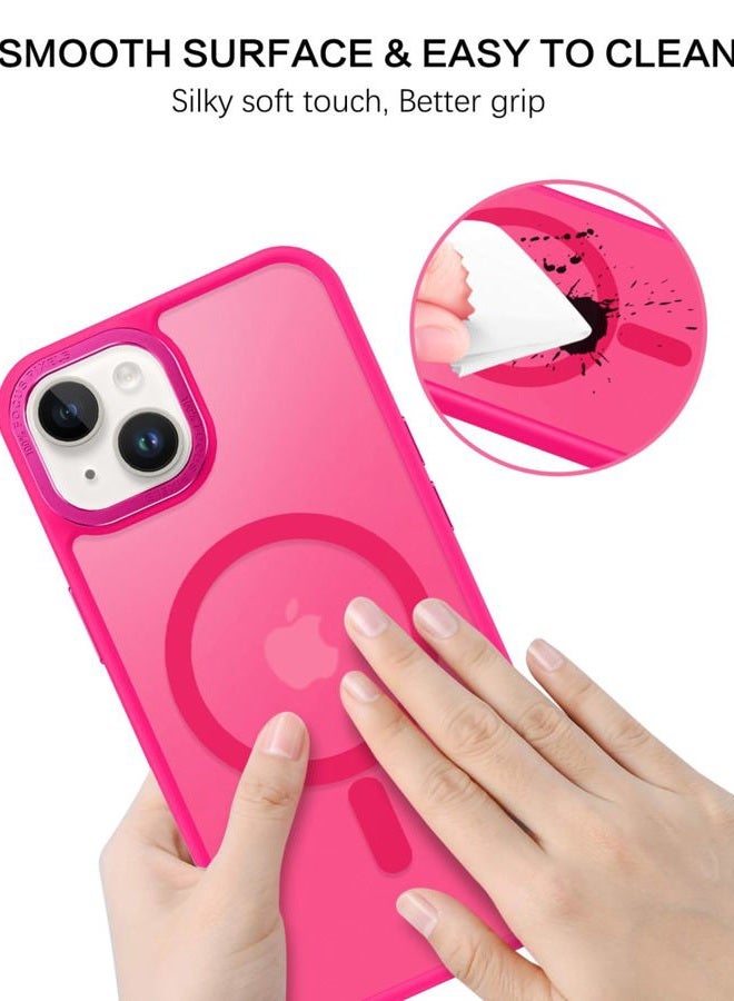 BENTOBEN for iPhone 14 Plus Phone Case, iPhone 14 Plus Magnetic Case [Compatible with MagSafe] Translucent Matte Slim Shockproof Women Men Girl Protective Case Cover for iPhone 14 Plus 6.7",Hot Pink - Image 5
