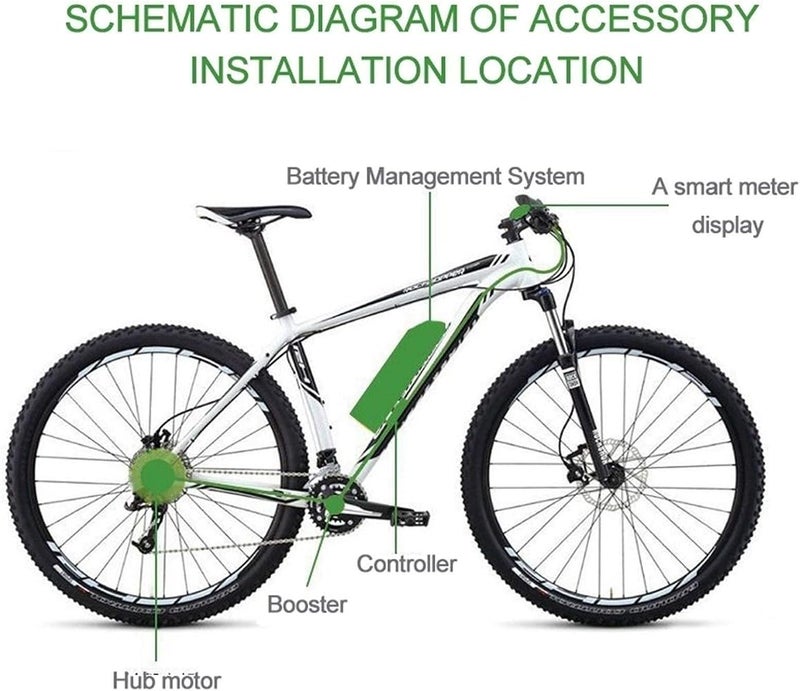wzfdm Electric Bicycle Conversion Kit 20" 24" 26" 27.5" 28" 29" 700C Front Wheel E-Bike,27.5"-48v#1000w - Image 2