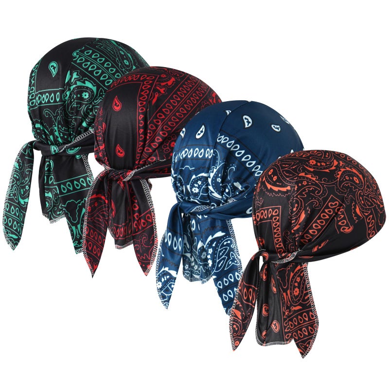 DOCILA Do Rags Skull Cap for Men Women Boho Paisley Helmet Liner Bandana Motorcycle Head Wrap Outdoor Cycling Sports Beanie - Image 1