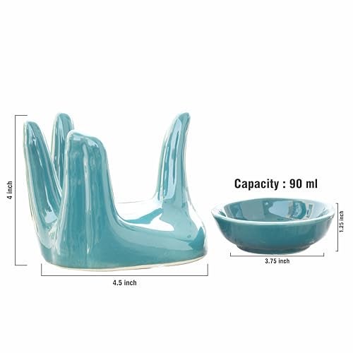 Pure Source India Oil Burner for Home, Office, with 1 Tea Light Candle, Made by Porcelain (Green) - Image 3