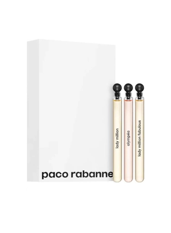 باكو رابان مجموعة مصغرة 3 × 4 مل من عطر EDP (ليدي مليون + ليدي مليون فابيولوس + أولمبيا)